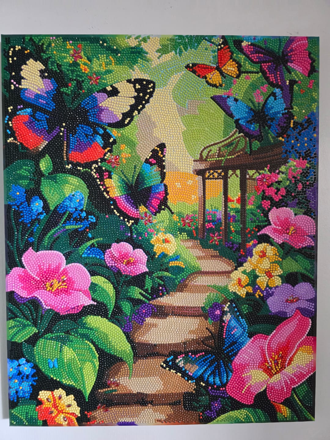 Customer photo review of Butterfly Lane Crystal Art Canvas Kit 40x50cm