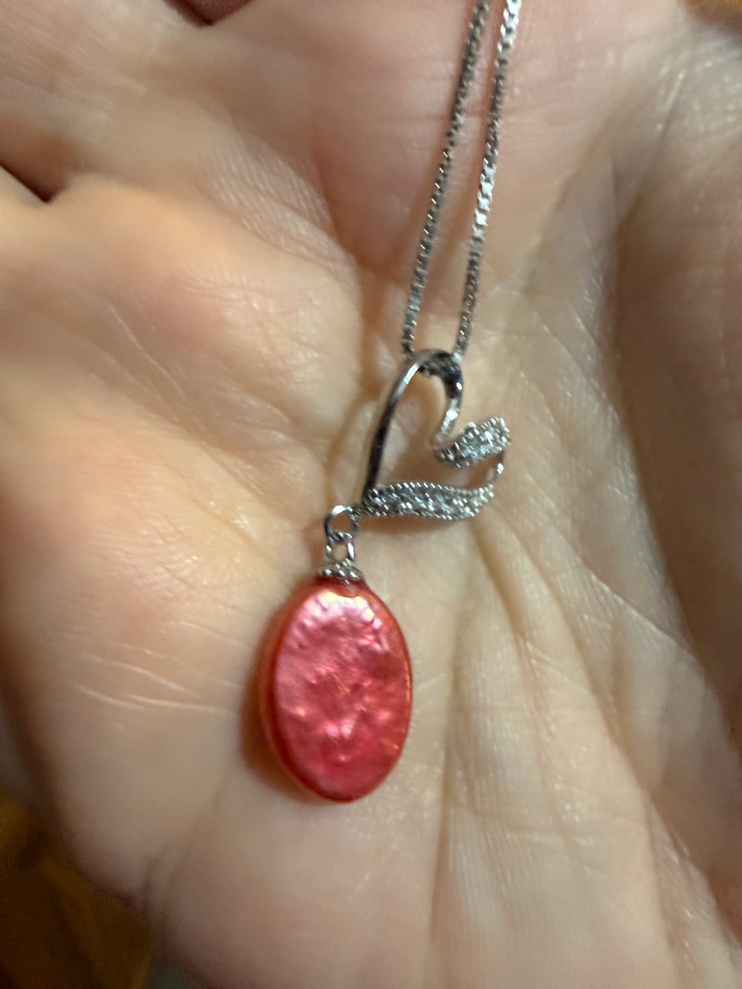 Customer photo review of Chain - Box 925 Sterling Silver Rhodium Coated Lobster Clasp