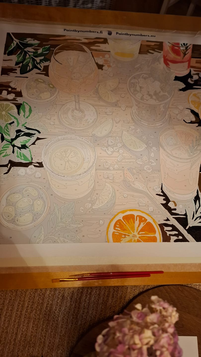 Customer photo review of Cocktails and Citrus Slices 50x50cm - Paint By Numbers