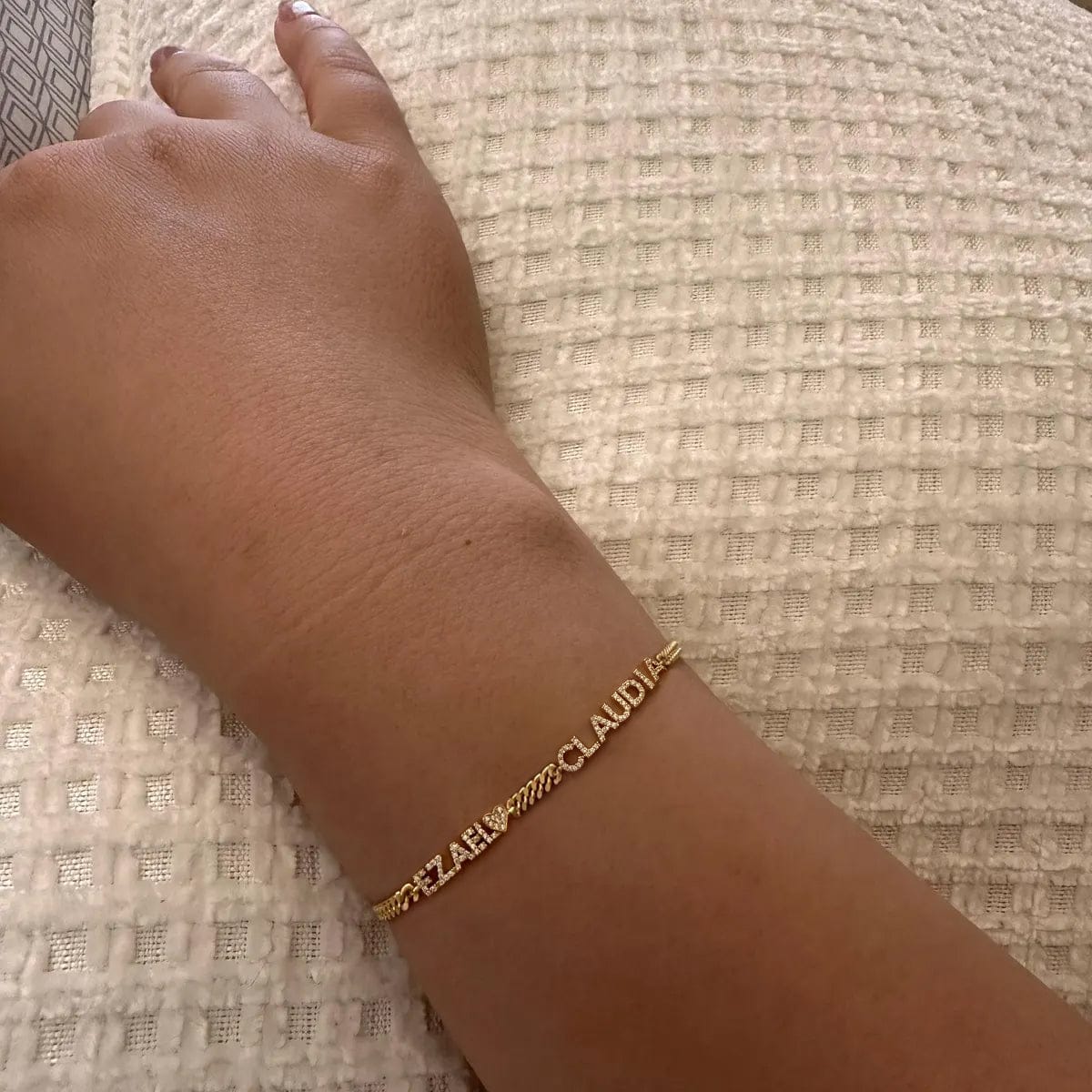 Customer photo review of Custom Crystal Name Bracelet