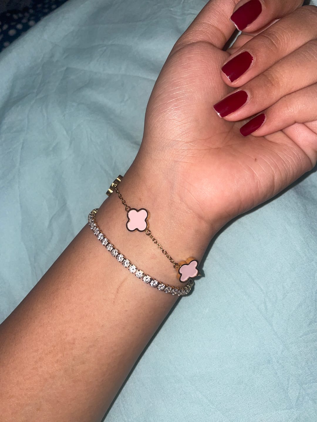 Customer photo review of Baby Pink Clover Armband