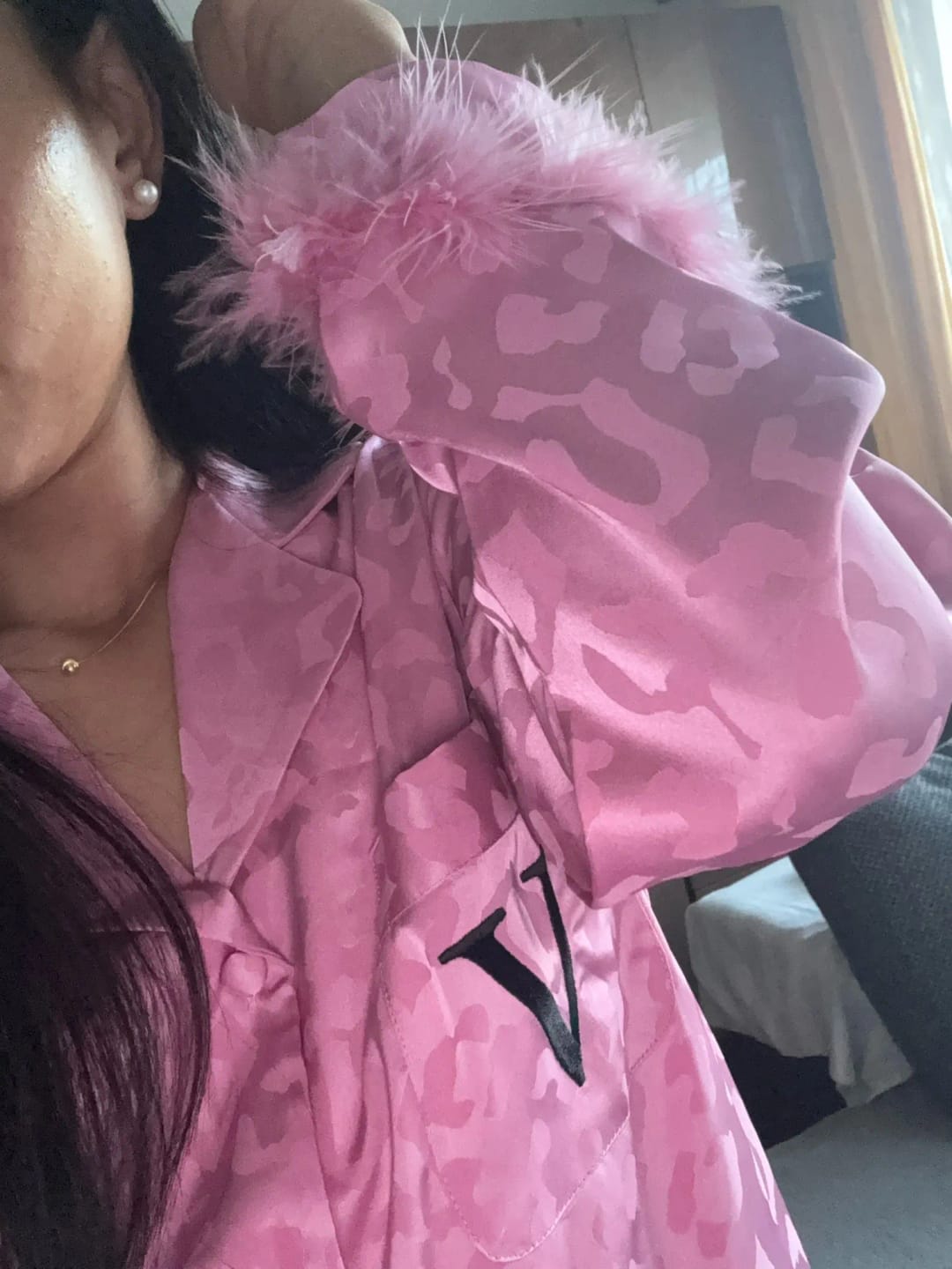 Customer photo review of Silky Leopard PJs