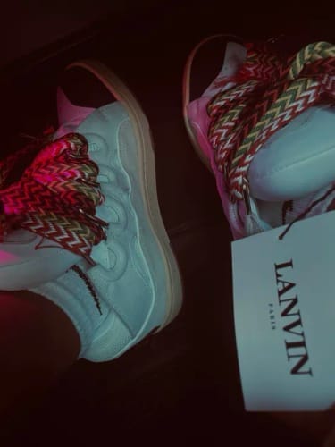 Customer photo review of Lanvins curb sneakers colorful laces