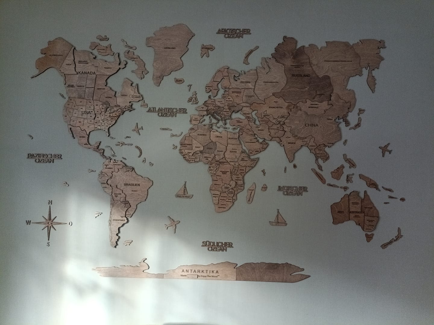 Customer photo review of 3D Weltkarte aus Holz Terra