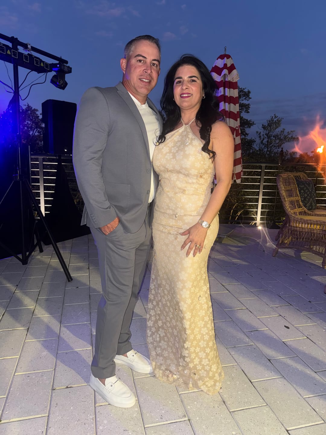 Customer photo review of Tied To You Off Sequin Floral Maxi Dress Nude