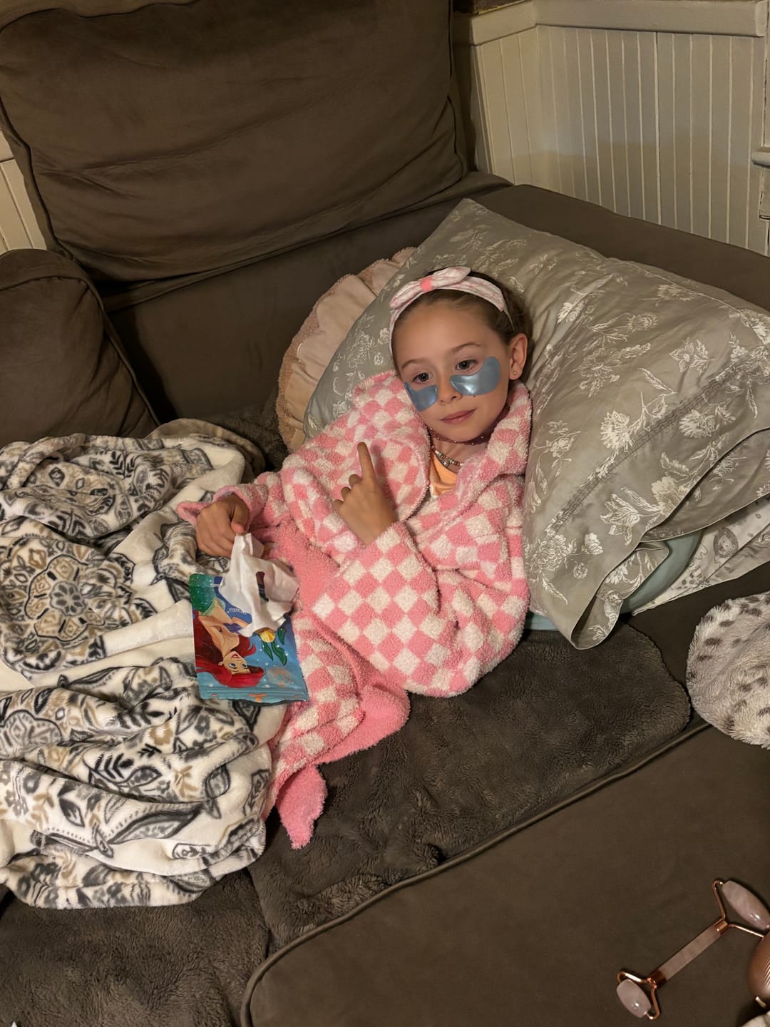 Customer photo review of Adult Check Print Hooded Robe