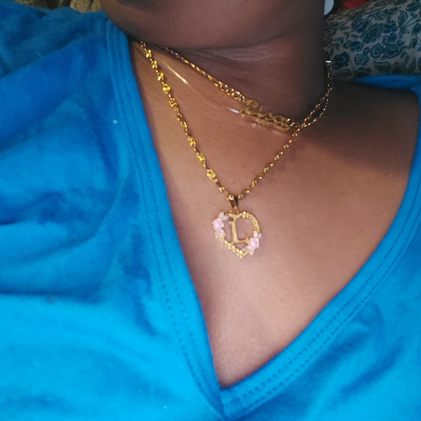 Customer photo review of Diamond Cut Heart Name Necklace