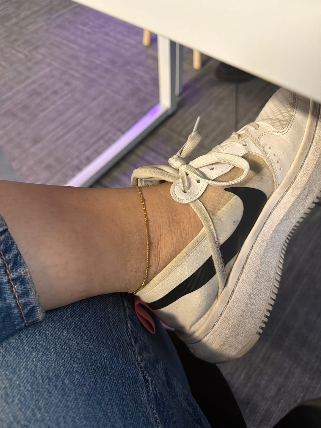 Customer photo review of Mira Beaded Gold Anklet