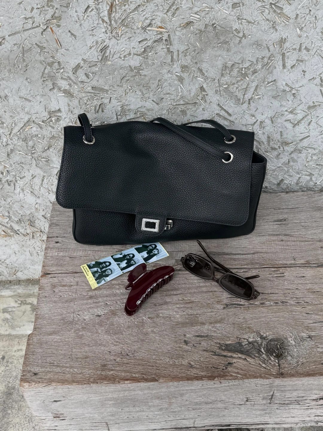 Customer photo review of Miriam Elephant Gray Cowhide Crossbody