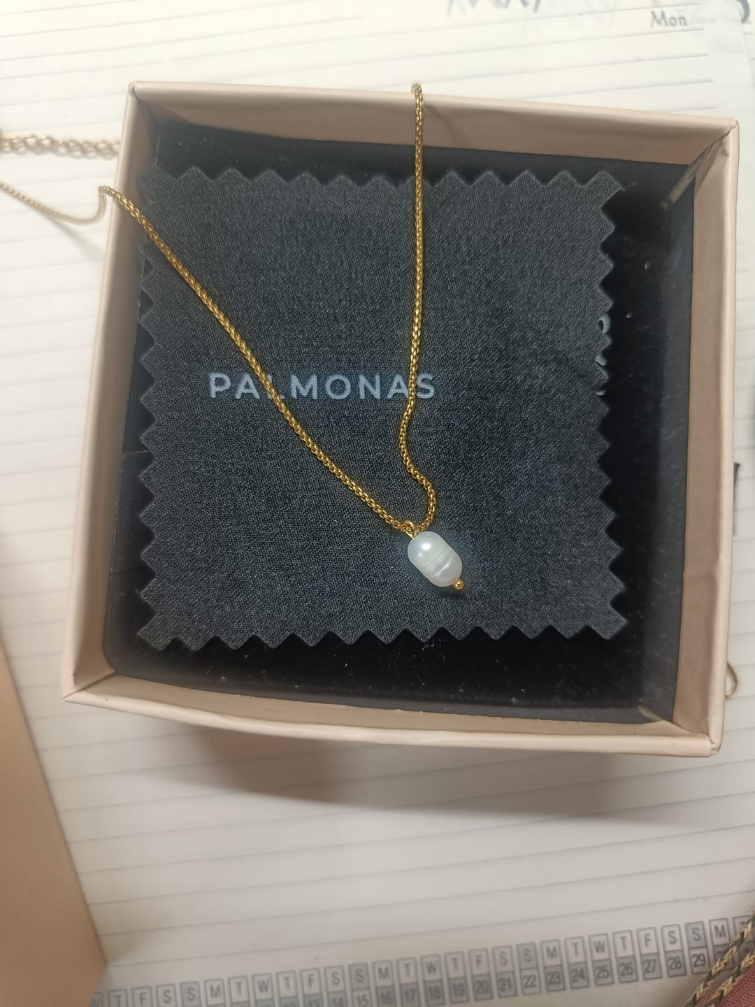 Customer photo review of Teardrop Pearl Pendant Necklace