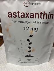 Customer photo review of Natural Astaxanthin 12mg with Coconut Oil for Skin & Eye Health - 120 Softgels