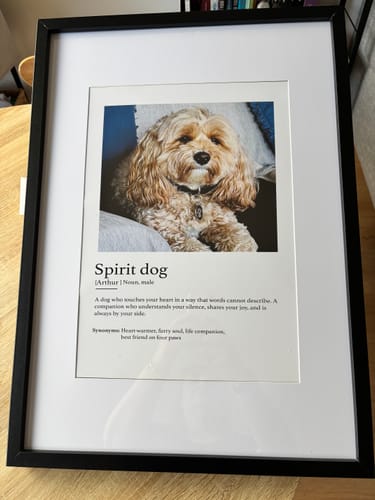 Customer photo review of Personalised Poster With Dog or Cat - Definition Spirit Animal