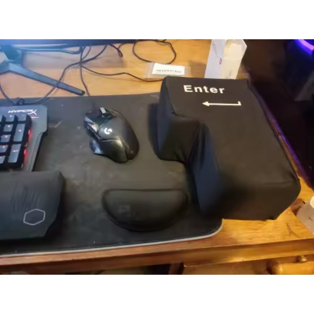 Customer photo review of Punch Ouch - Big Enter Button