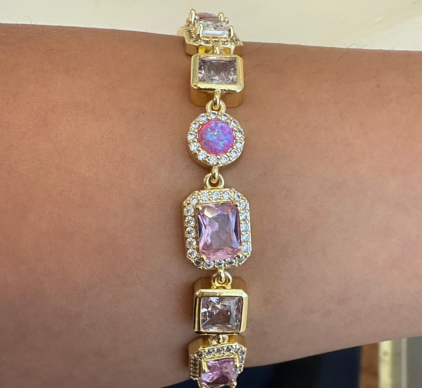 Customer photo review of Amour Pink Solstice Gemstone Bracelet
