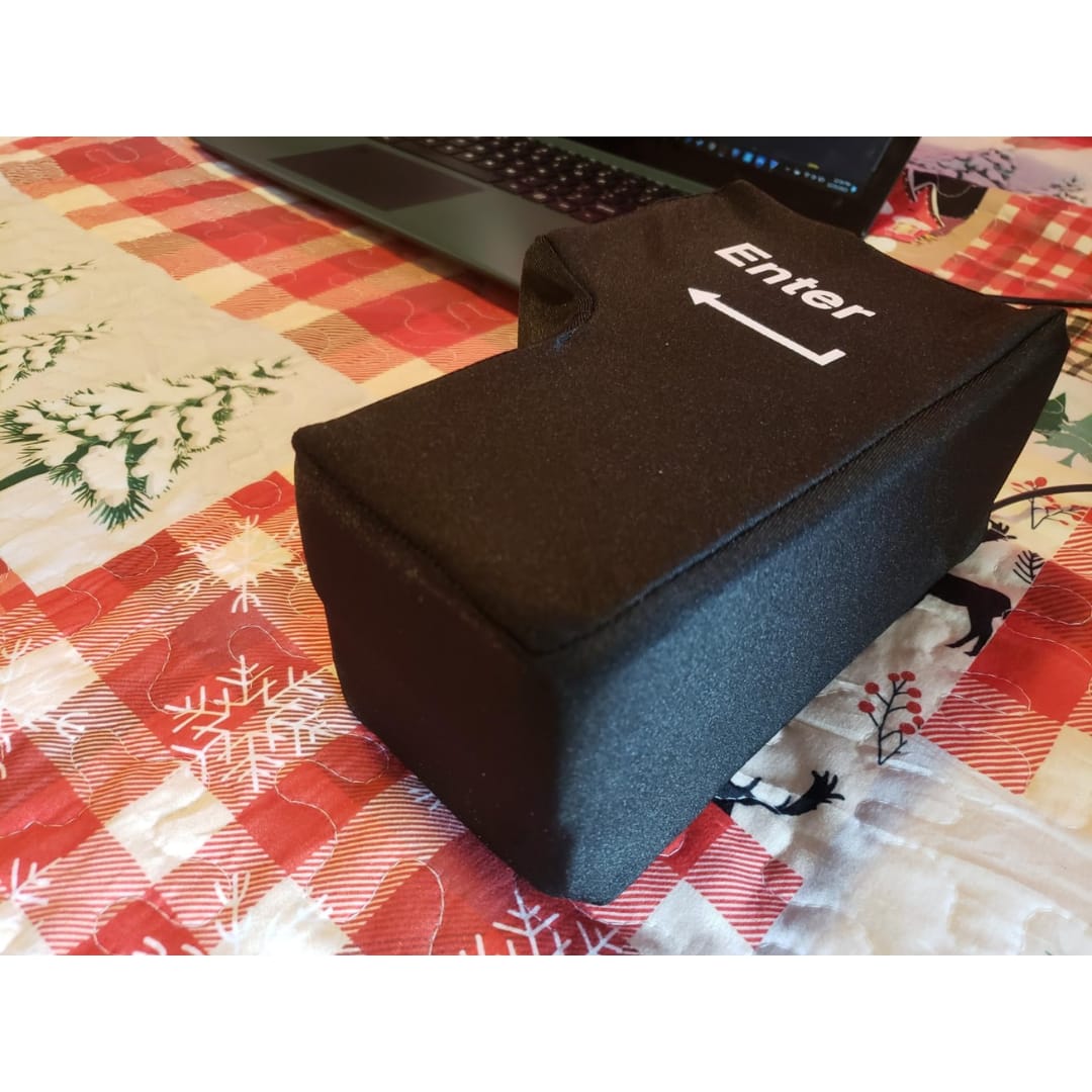 Customer photo review of Punch Ouch - Big Enter Button