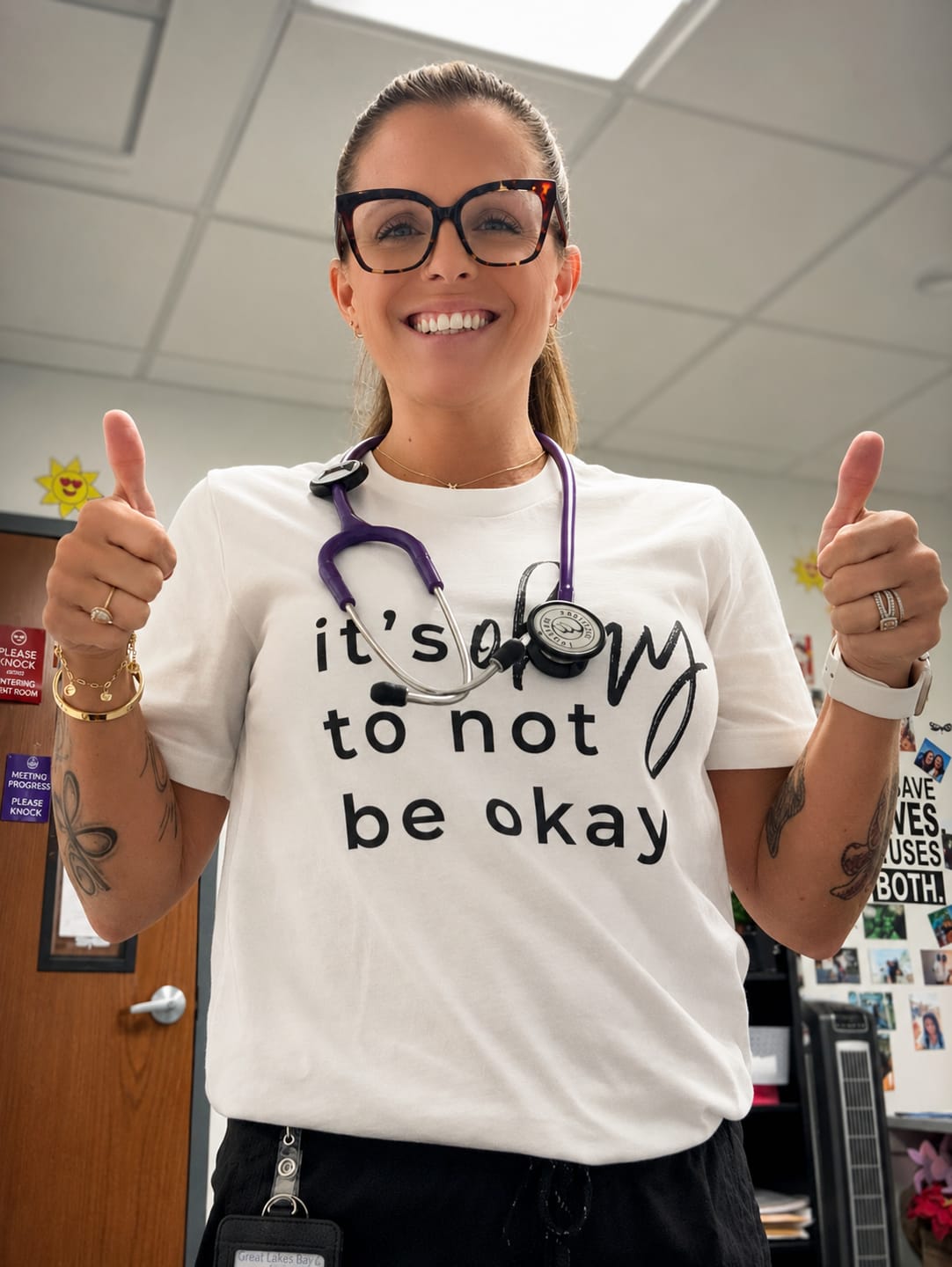 Customer photo review of It's Okay To Not Be Okay T-Shirt