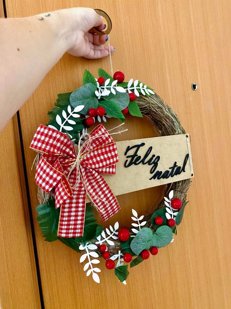 Customer photo review of Guirlanda de Natal Luxo Decorada 30cm para Porta