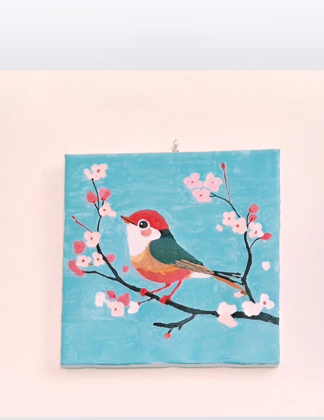 Customer photo review of Mini Paint by Number with Frame - Bird on a Branch