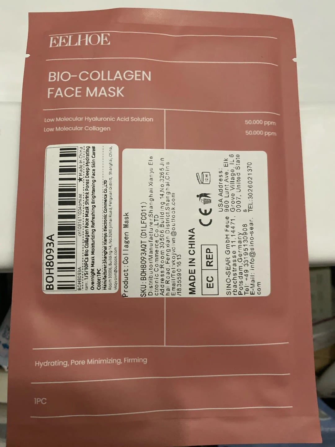 Customer photo review of Bio-Collagen Face Mask