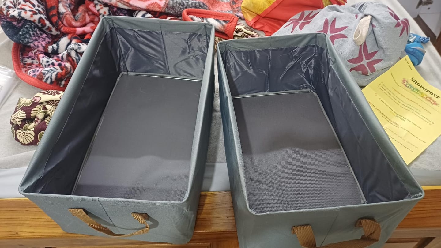 Customer photo review of Space Saving Foldable Wardrobe Storage Organizer