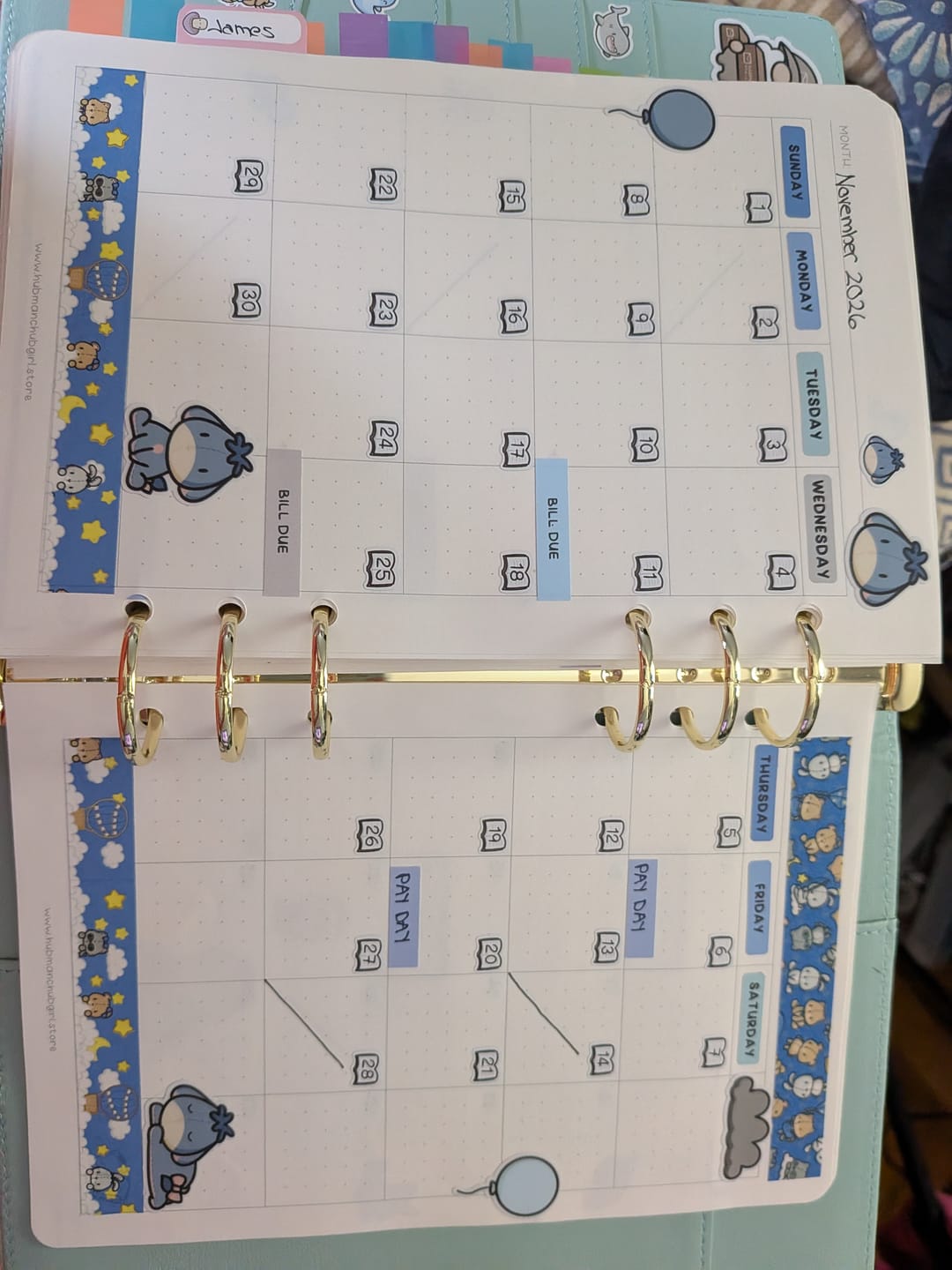 Customer photo review of Numbers - Cozy Bookworm Planner Stickers