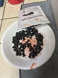 Customer photo review of Natural Astaxanthin 12mg with Coconut Oil for Skin & Eye Health - 120 Softgels