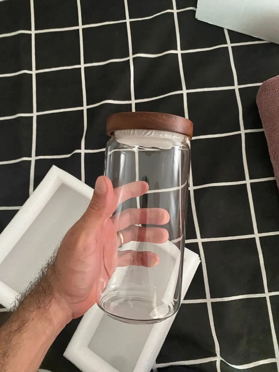 Customer photo review of Airtight Glass Canister with Wood Lid — Kitchen Storage Jar