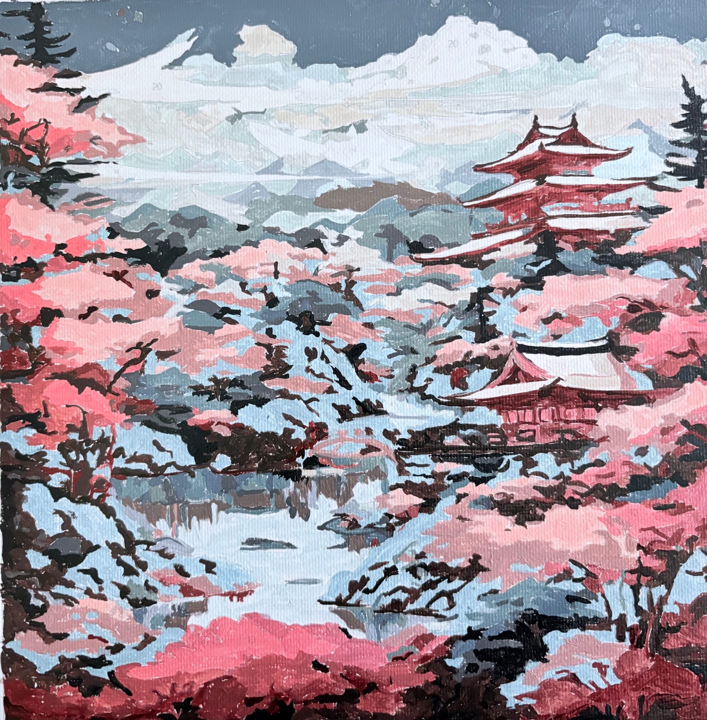 Customer photo review of Ukiyo Tapestry (Paint by Numbers)