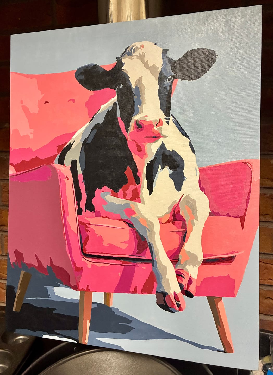 Customer photo review of Cow on Couch | Paint by Number