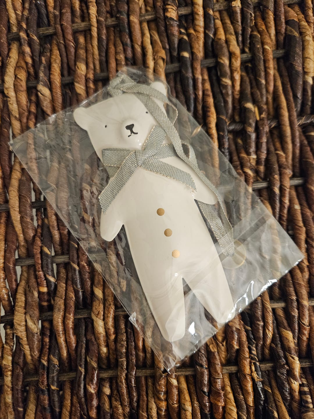 Customer photo review of Christmas Ornaments-Double Sided Metal White Bear, Animal Pendant Hanging Decoration