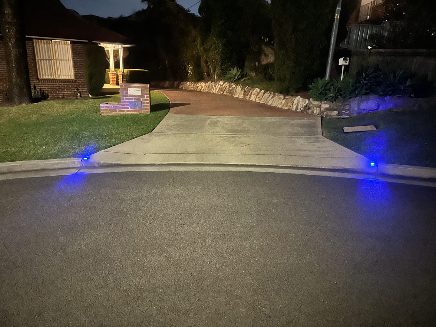 Customer photo review of Solar Road Stud Lights – Aluminium IP68 – Driveway & Dock LED Markers 2Pack