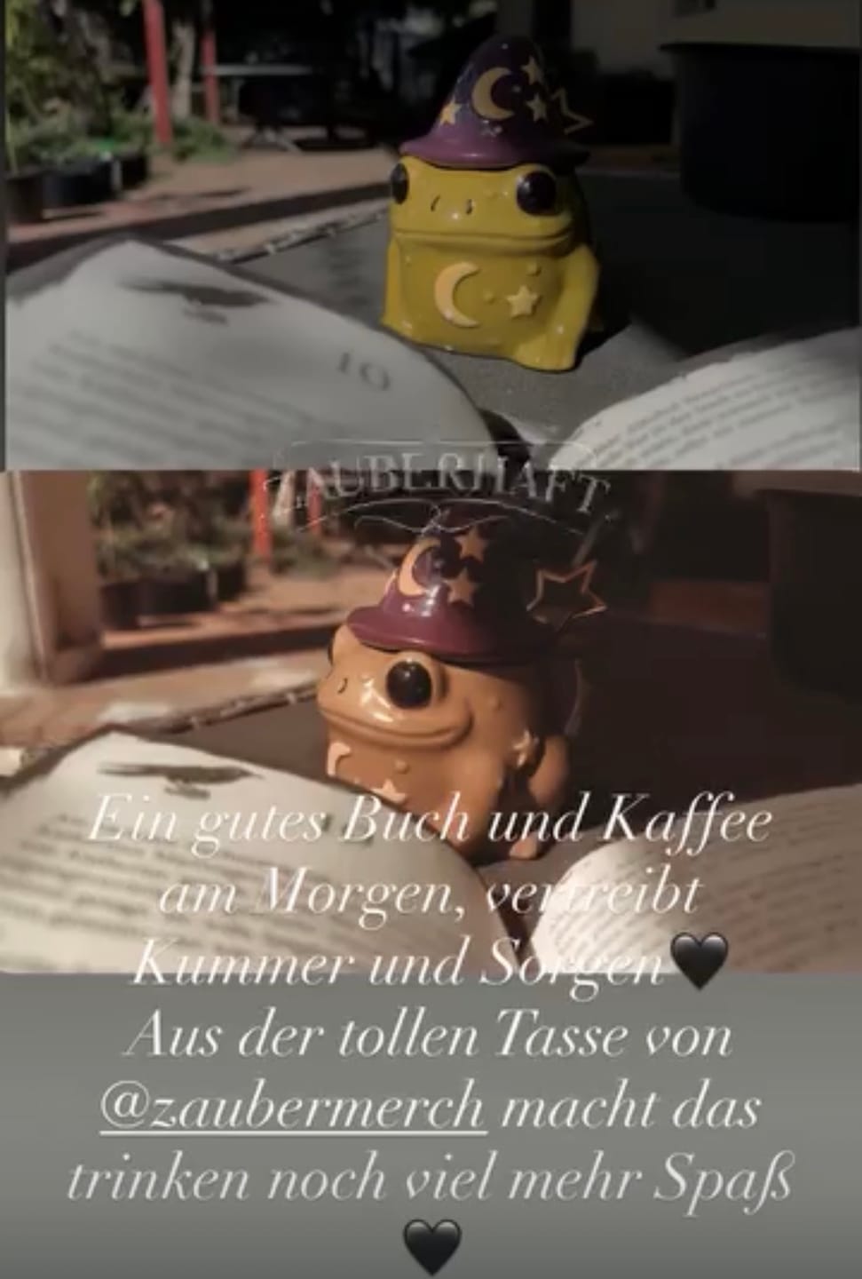 Customer photo review of Tasse magische Kröte – Keramiktasse mit Hexenhut und Sternlöffel