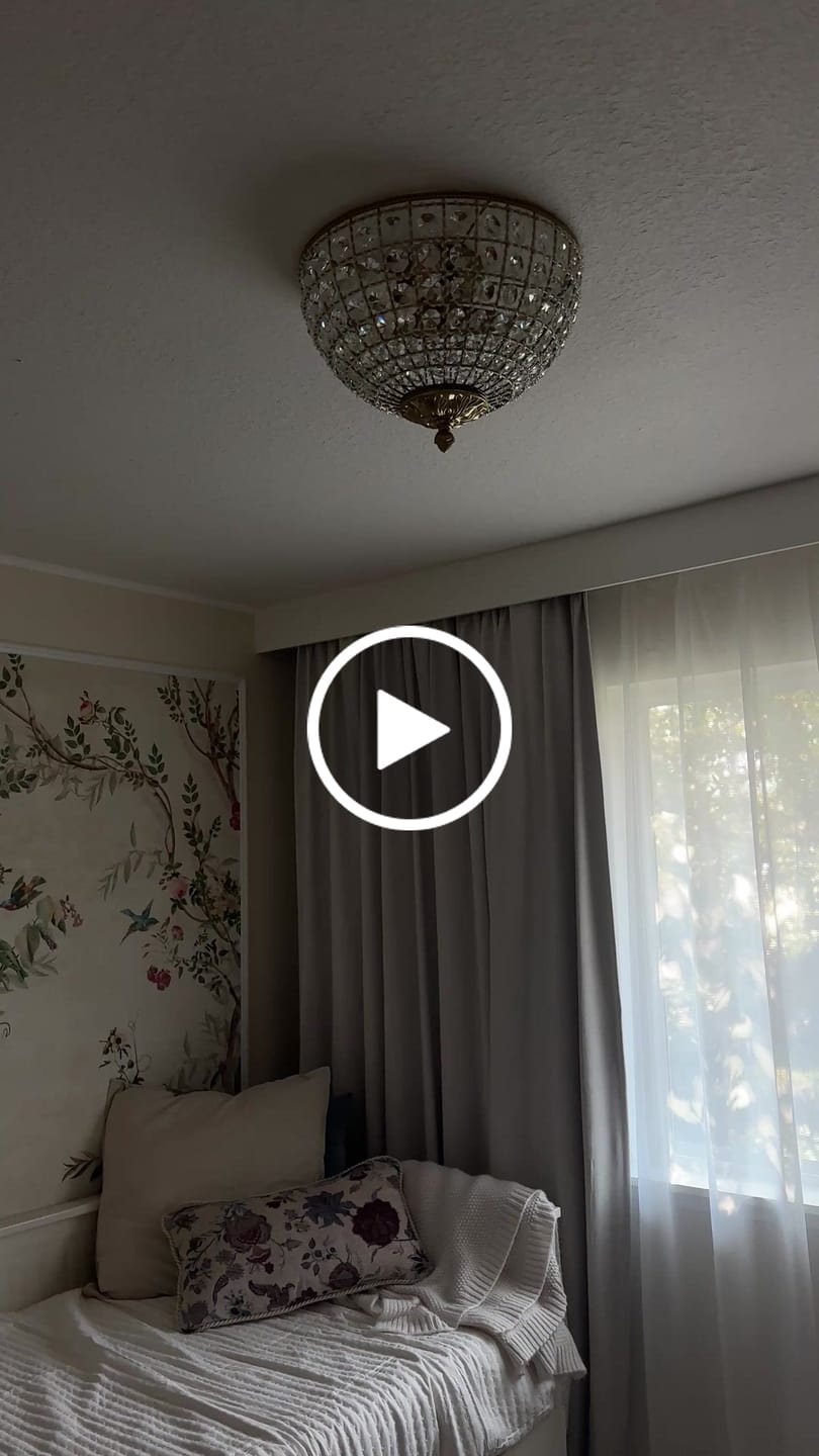 Customer video review of Luxe Vintage French Brass Round Crystal Cage Flush Mount Light