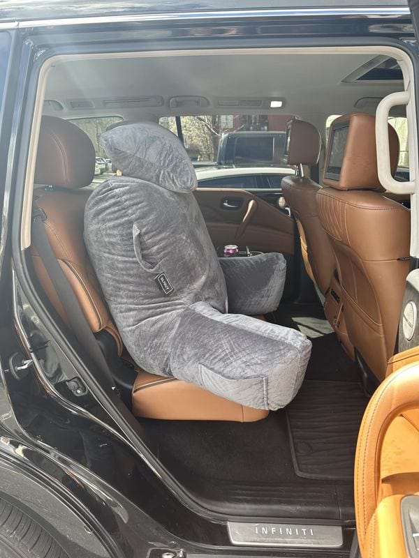 Customer photo review of Cozy Nook Reading Pillow