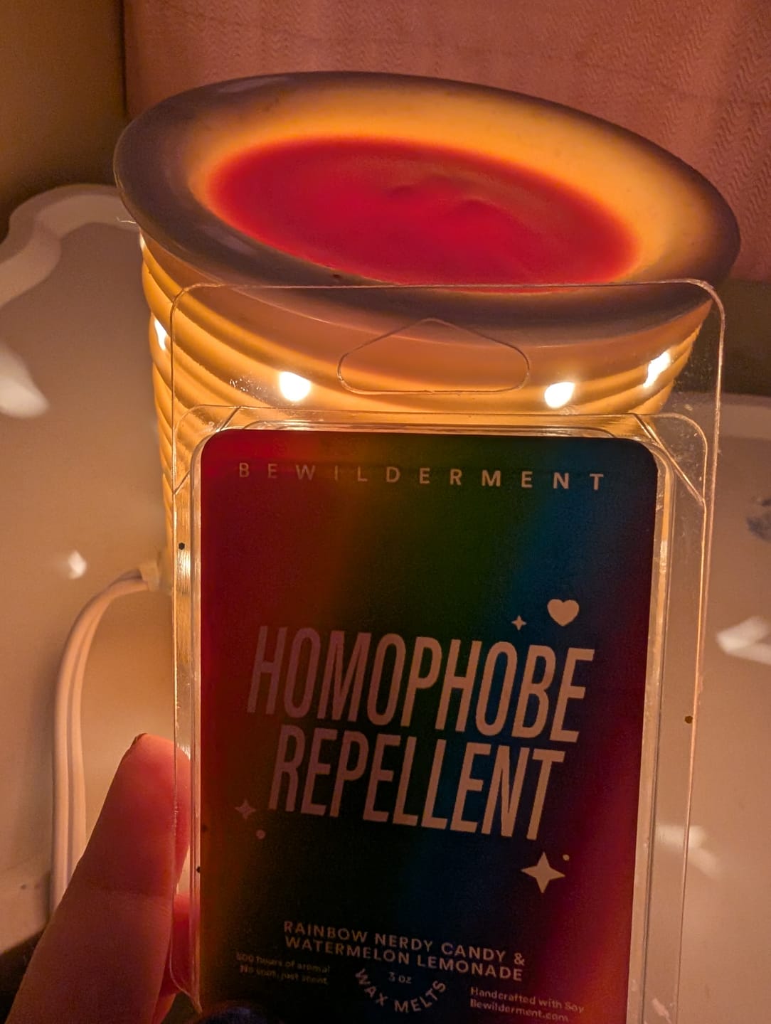 Customer photo review of Homophobe Repellent Wax Melts