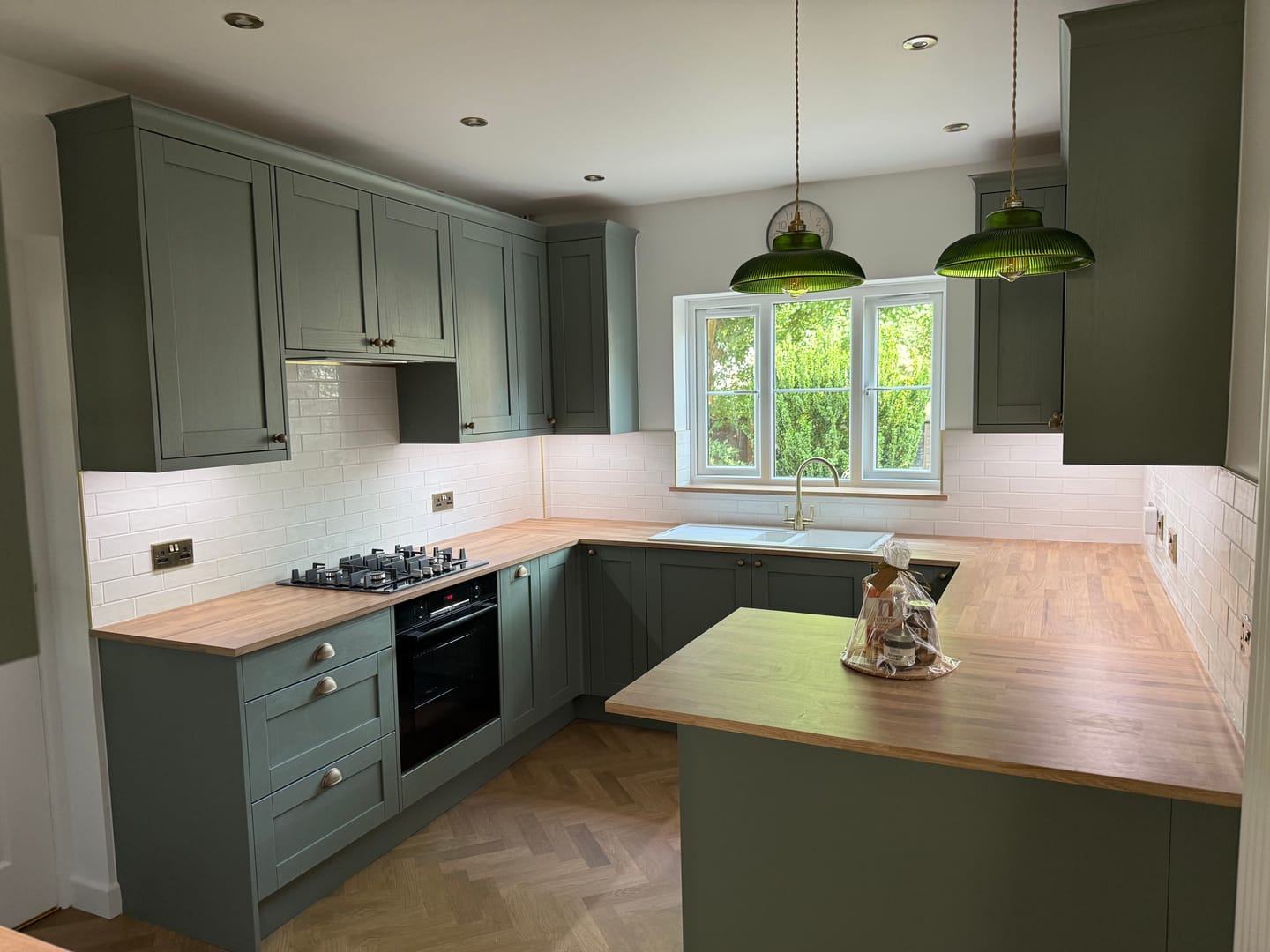 Customer photo review of Adjustable Modern Farmhouse Ribbed Glass Dome Pendant Light