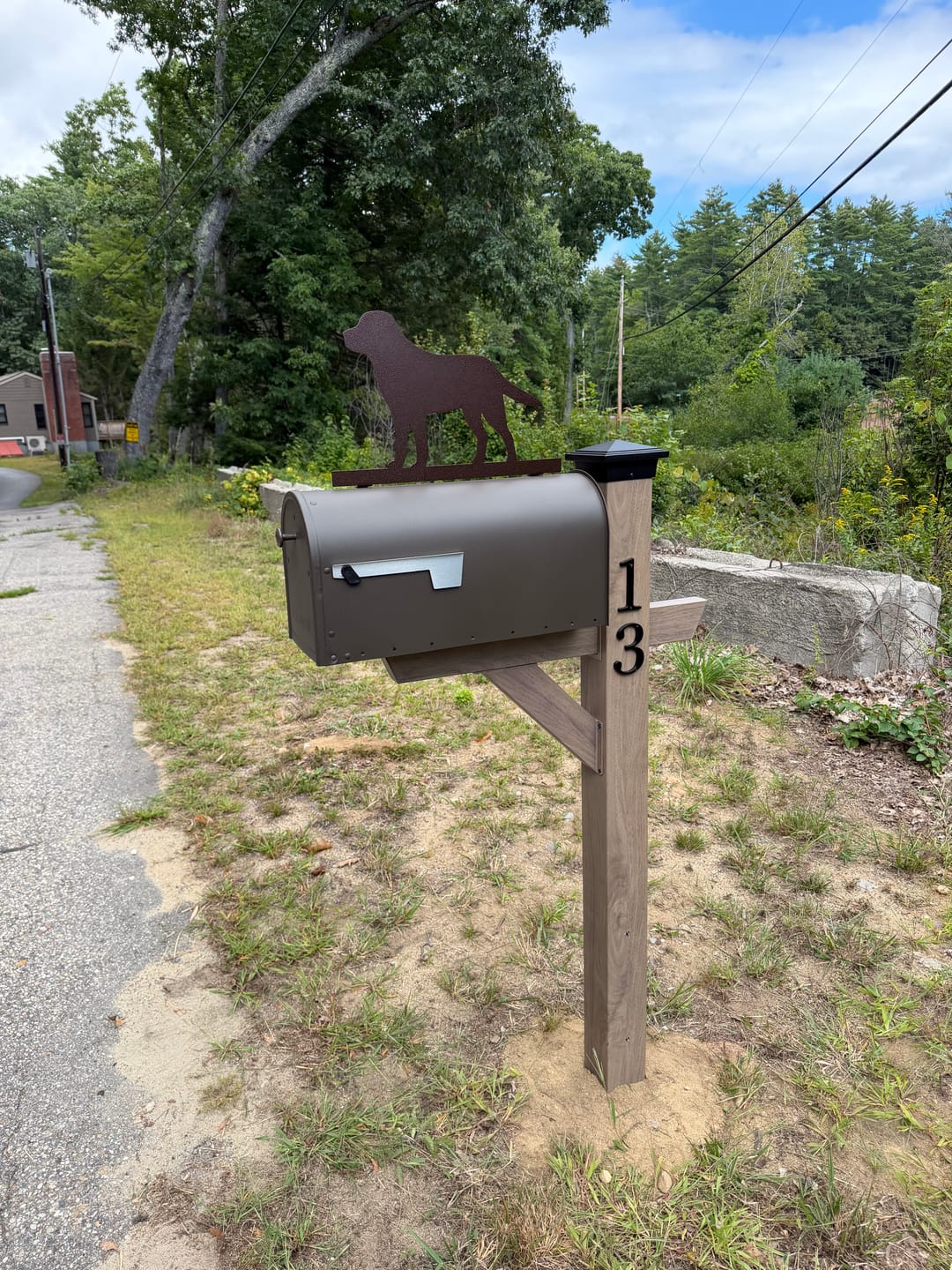Customer photo review of Dog Mailbox Topper