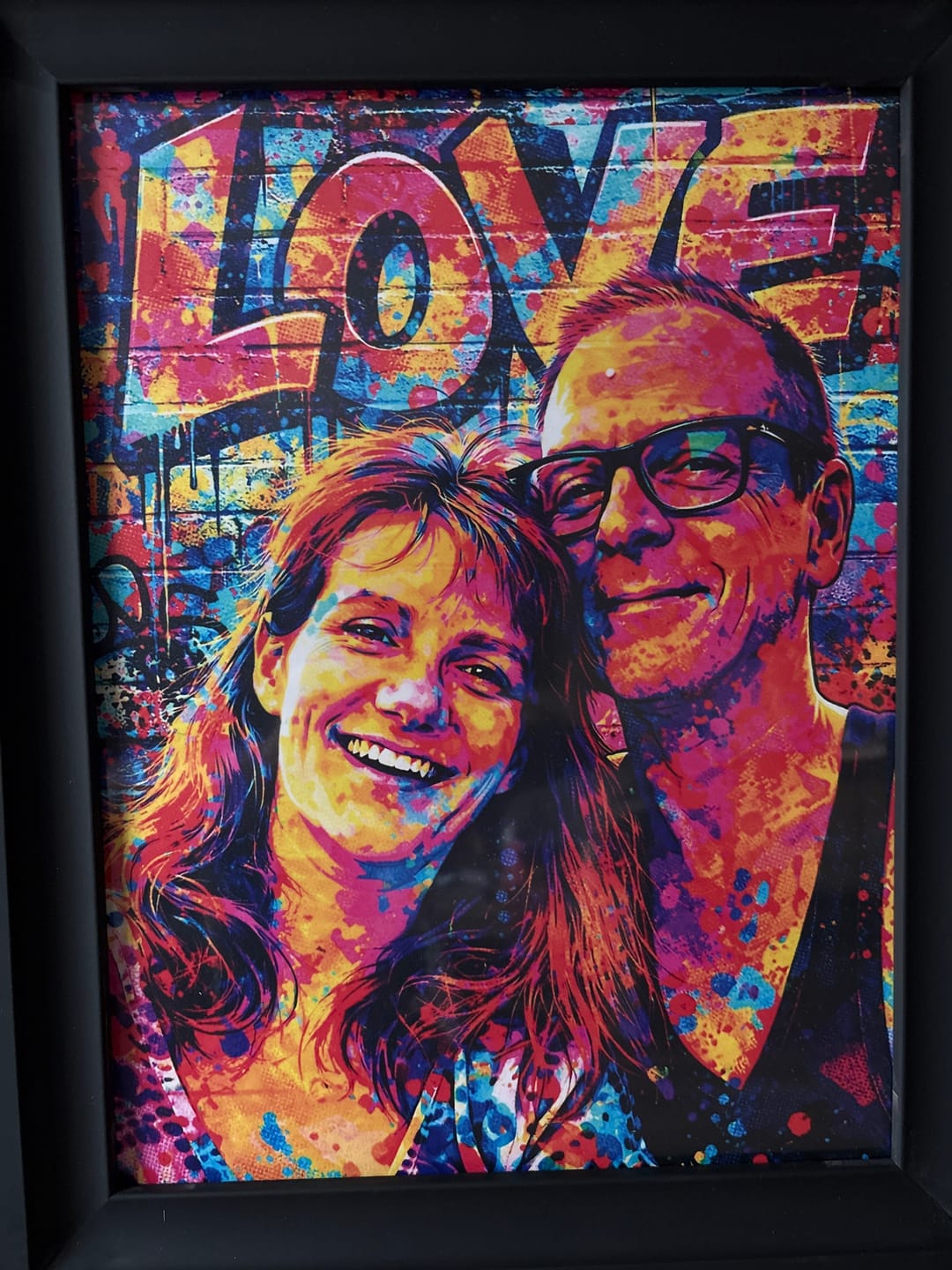 Customer photo review of Streetart Love – Gepersonaliseerde poster met streetart-effect voor koppels