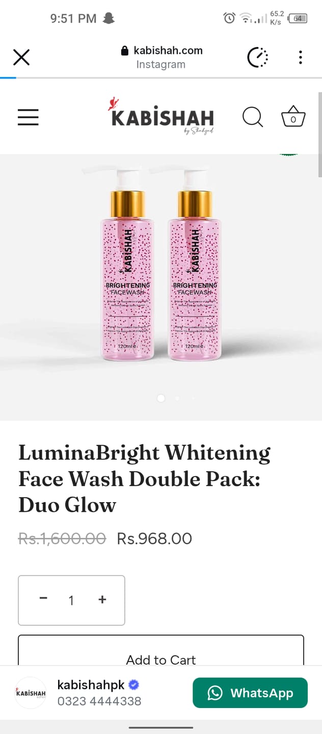 Customer photo review of LuminaBright Whitening Face Wash