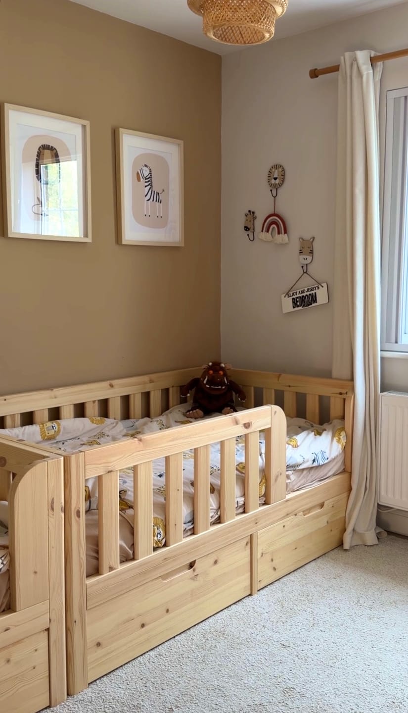 Customer photo review of Toddler Under Bed Drawers Natural