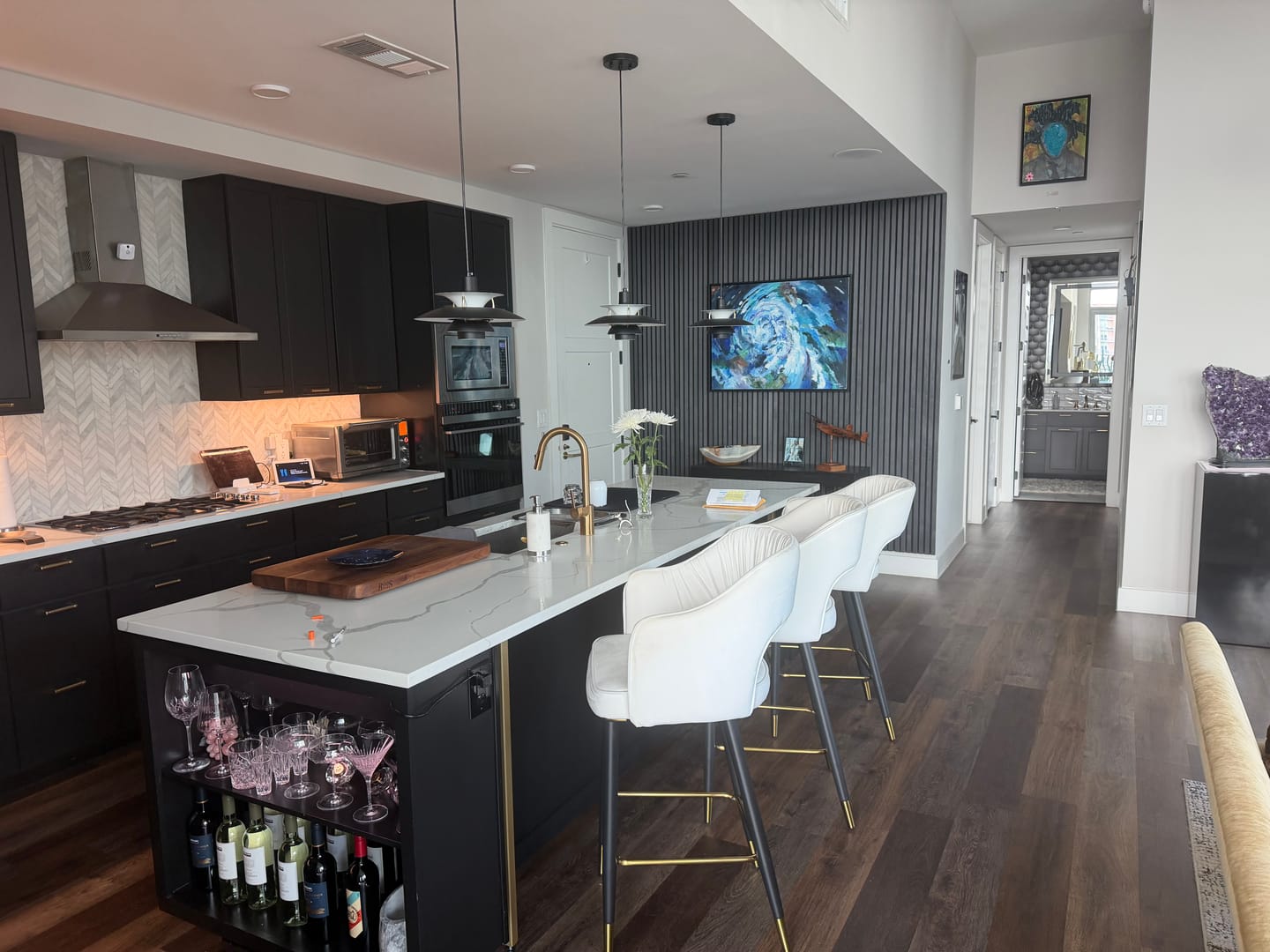 Customer photo review of Acoustic Slat Wall Panel | Black Oak | Premium 3-Sided Wood Veneer