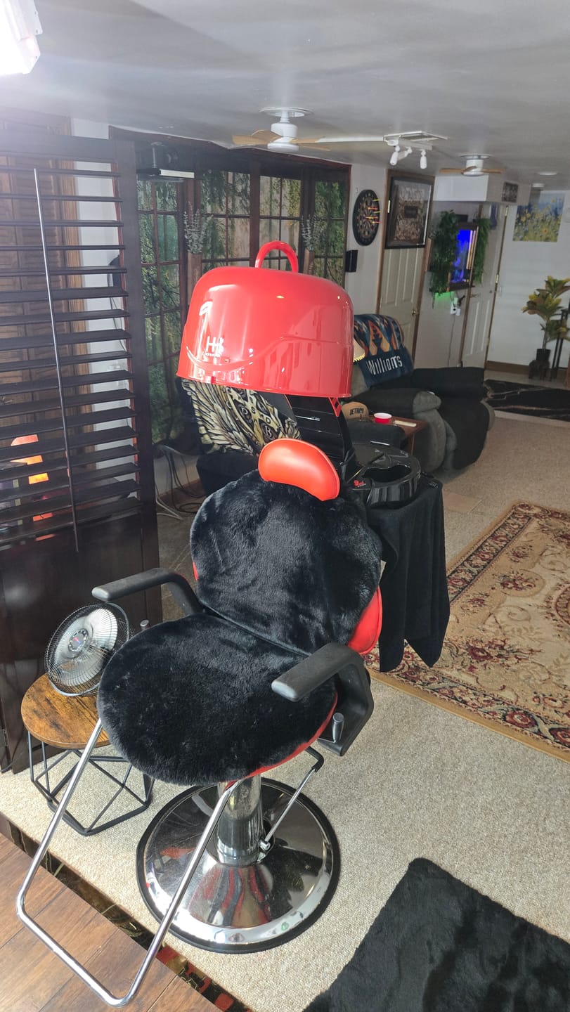 Customer photo review of Hot & Hotter Super Large Turbo Pro Hood Dryer 3000 | Portable Salon Hooded Hair Dryer Red
