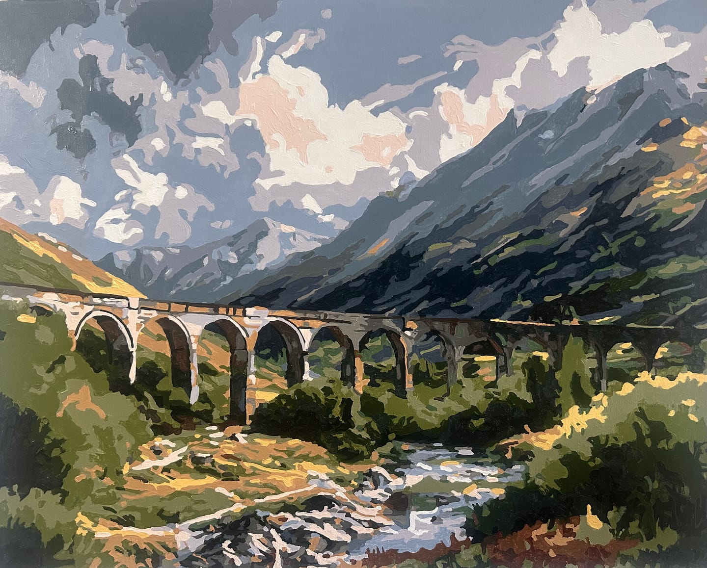 Customer photo review of Glenfinnan Viaduct | Paint by Number