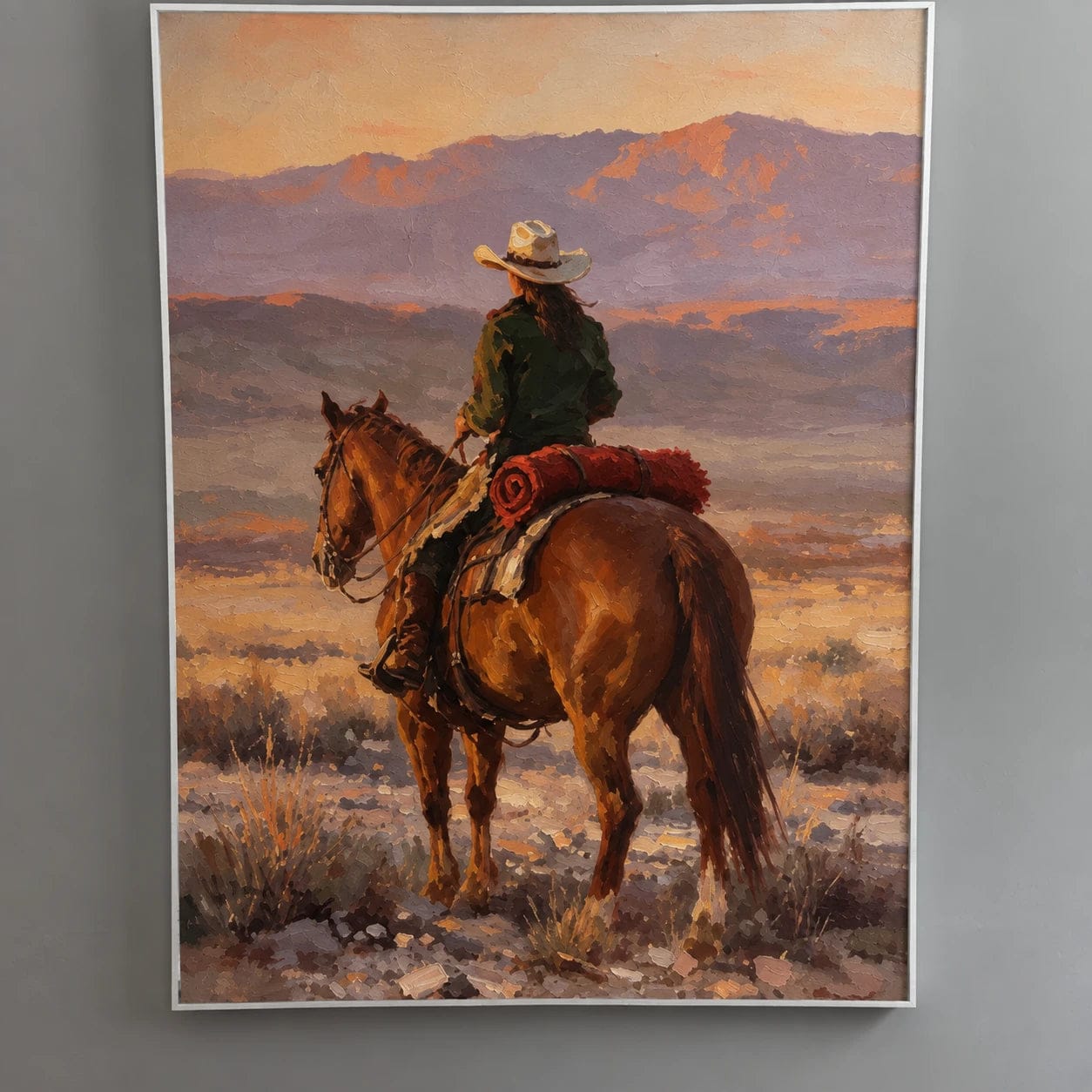 Customer photo review of Western Landscapes Art｜Golden Hour Rider Across the Wild Frontier