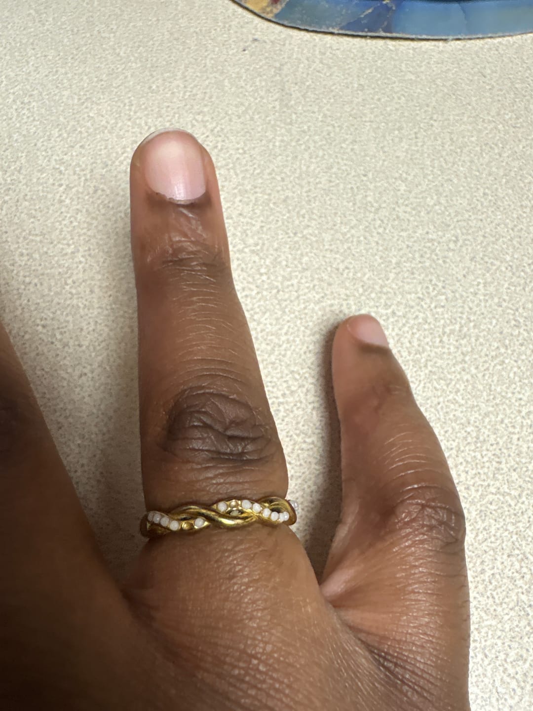 Customer photo review of Bella Twist Pearl Ring
