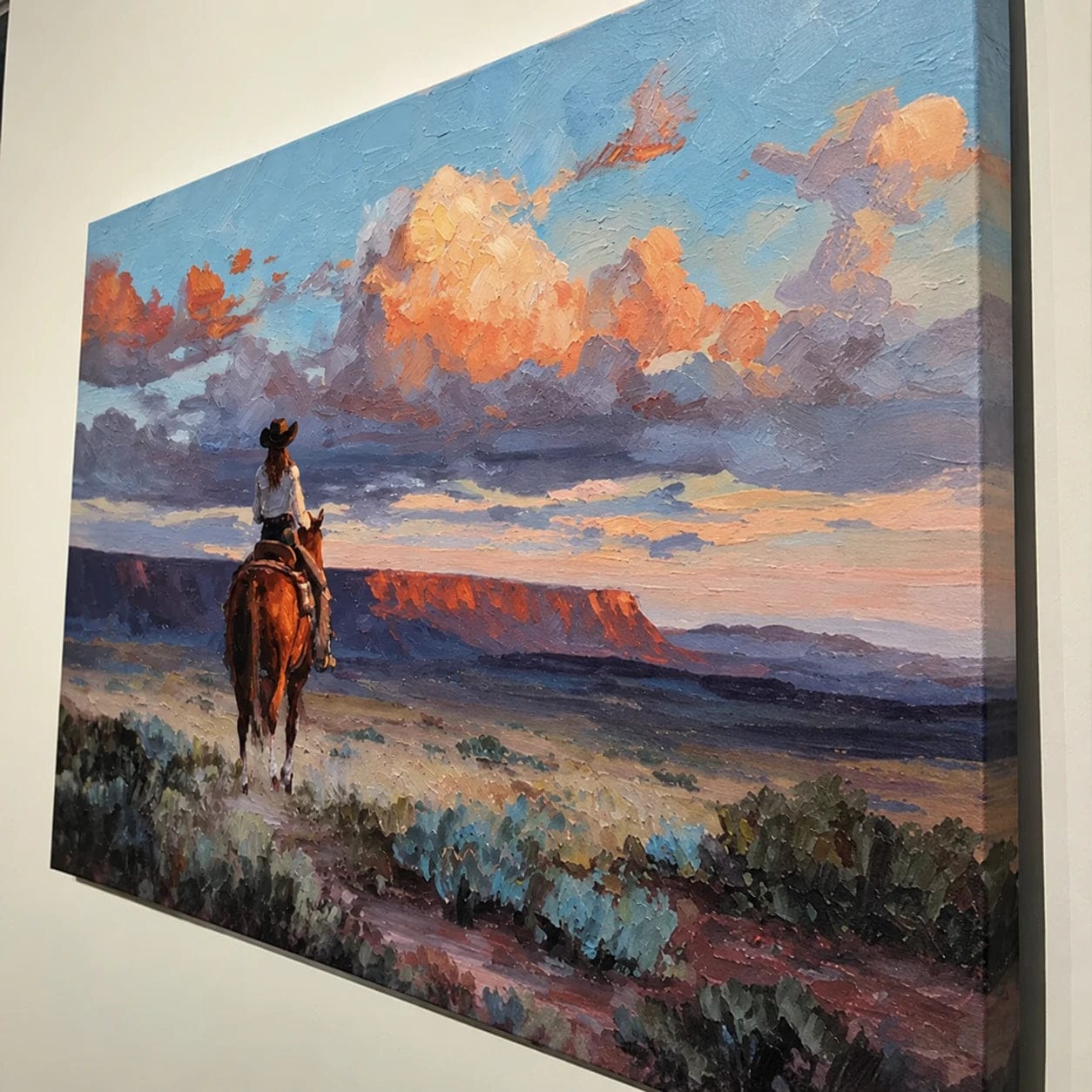 Customer photo review of Western Landscapes Art｜Rider Beneath Painted Skies