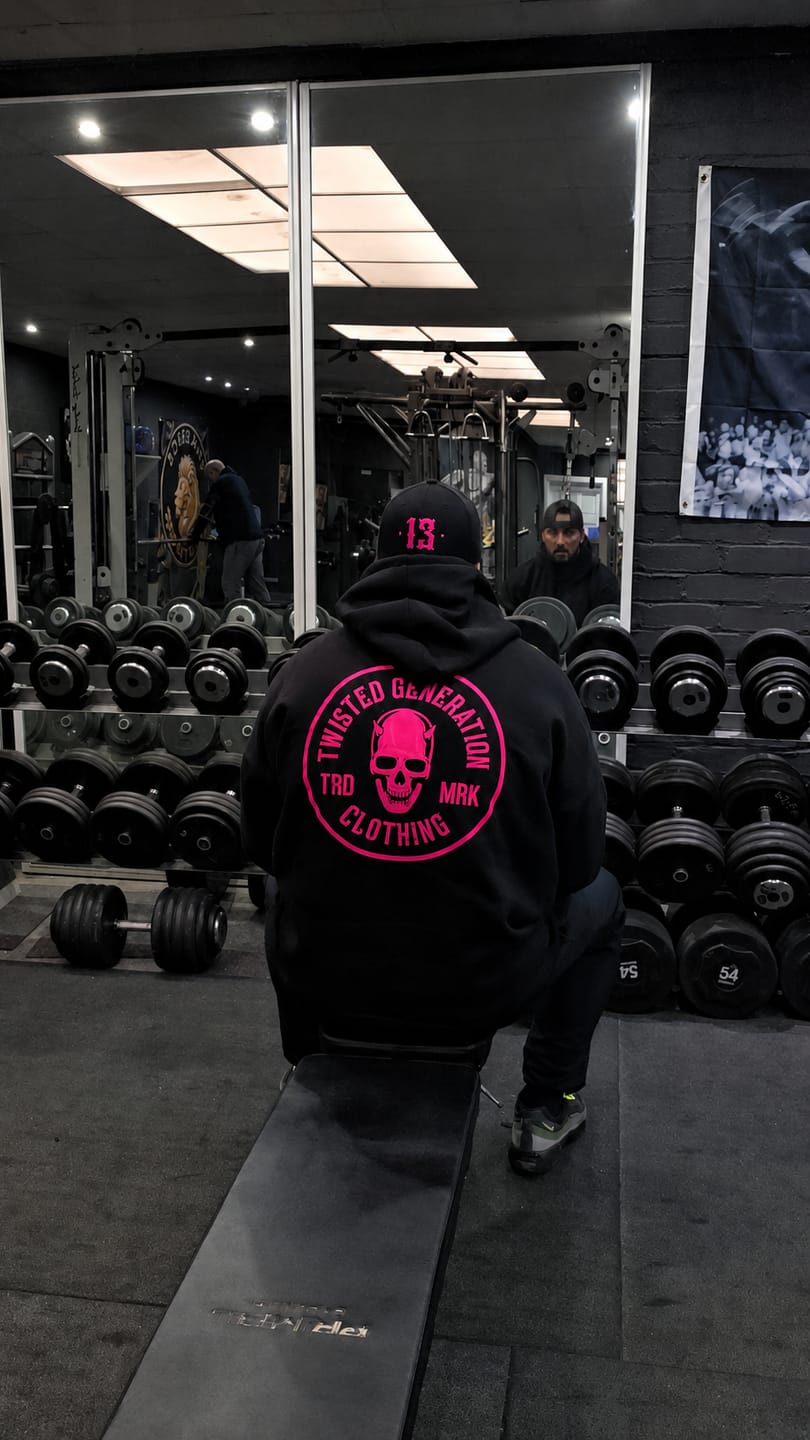 Customer photo review of Twisted Generation Skull Hoodie - Black & Hot Pink - Unisex