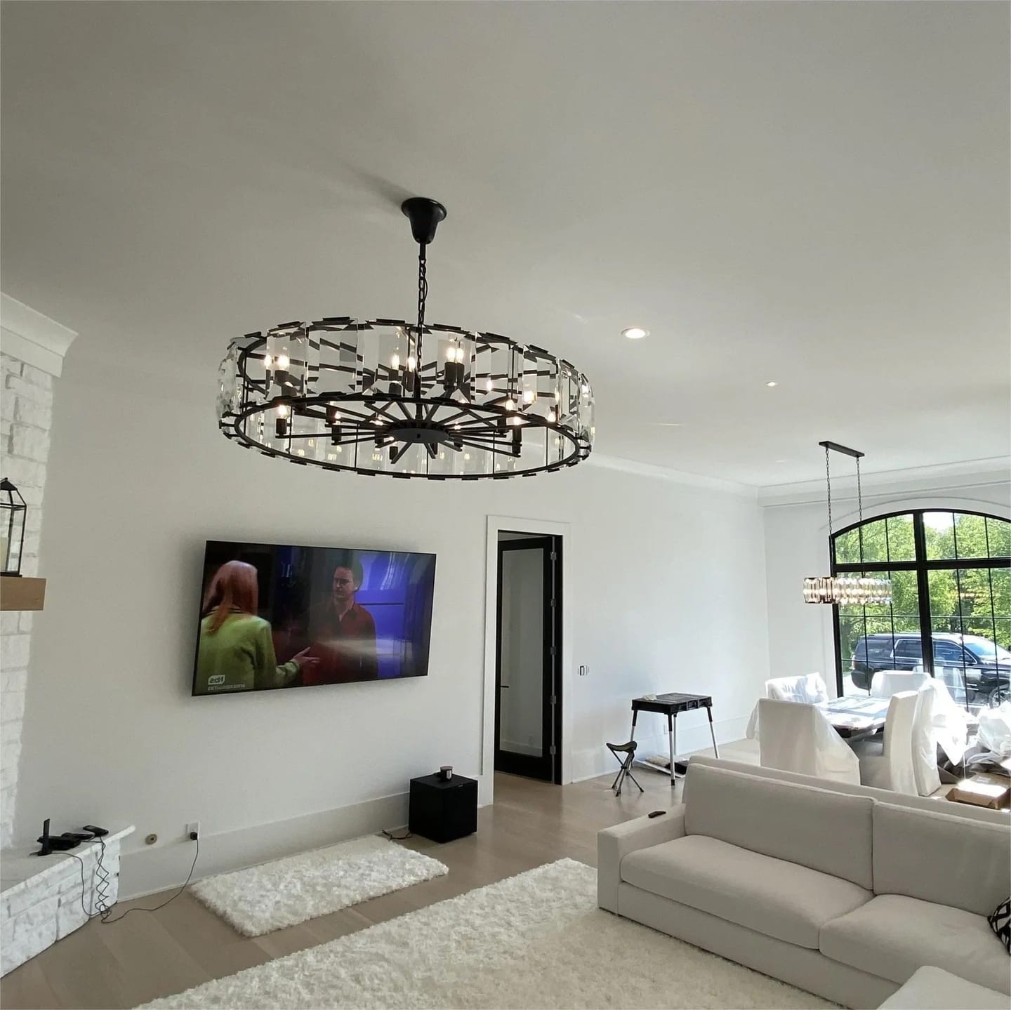 Customer photo review of Horlow Crystal Round Chandelier
