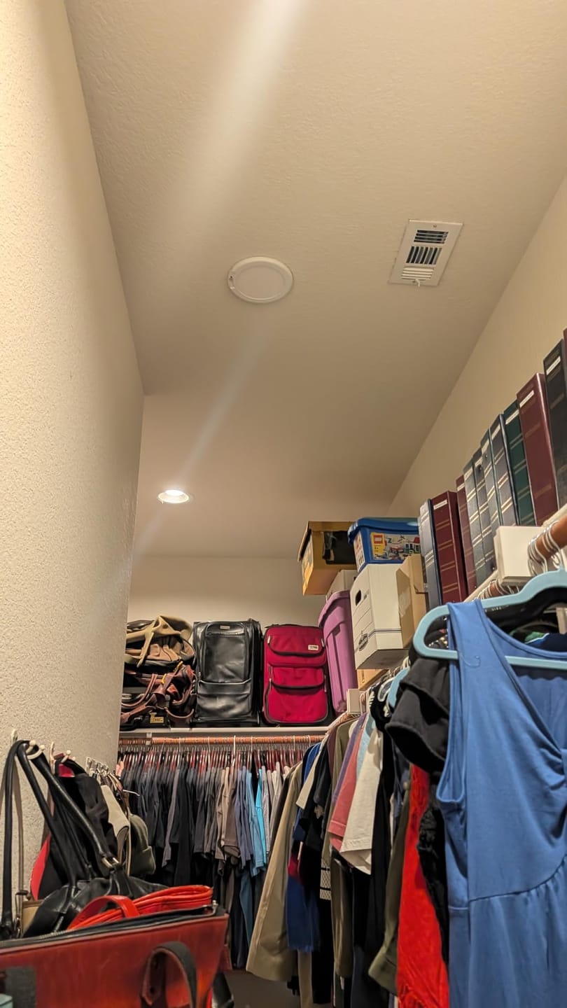 Customer photo review of Rechargeable Motion Sensor Ceiling Light with Remote - Magnetic Wireless Ceiling Light Battery Powered for Closet Shower Stairs Shed Hallway ect