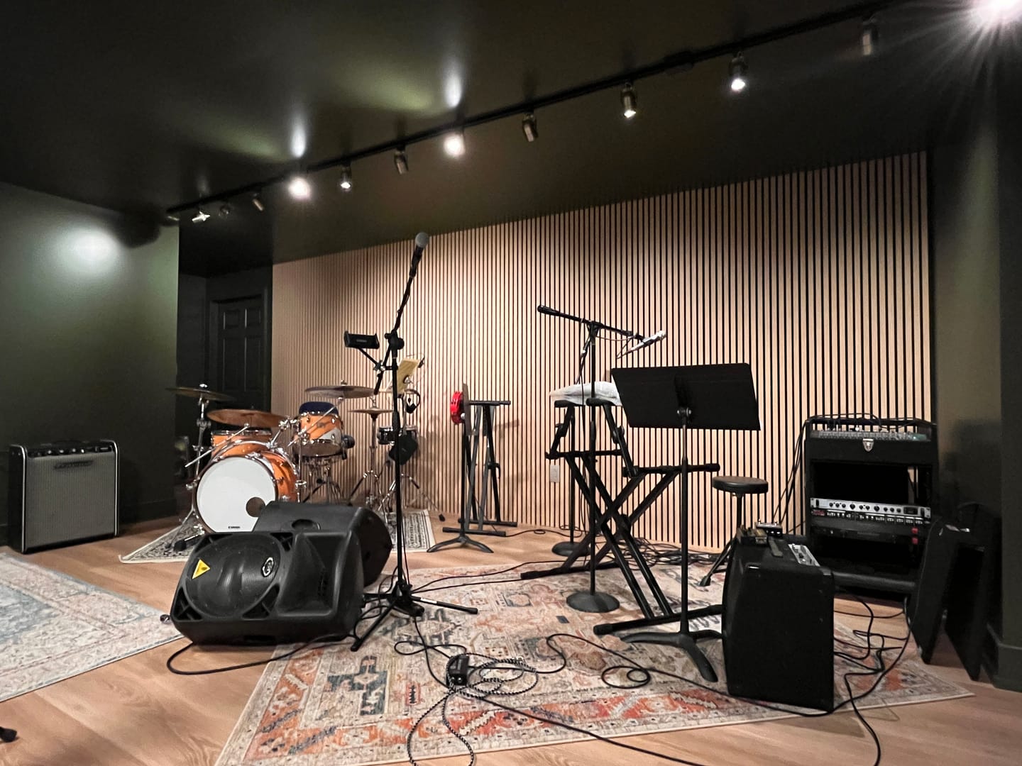 Customer photo review of Parchment Oak Acoustic Slat Panels 94.5" or 120"